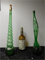 3 Decorative Alcohol Bottles/Plant Holders
