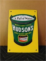Vintage Porcelain Hudsons Soap Sign-7"W x 10"L
