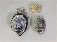 3 Detective Badges-Props from TV Series-