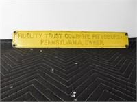 VintageCast Iron Fidelity Trust Sign-27 1/2L x 4"H