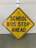 "School Bus Stop Ahead" Sign-30"H x 30"W