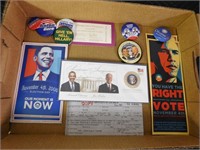 Tray Lot-Political Buttons & Memorabilia