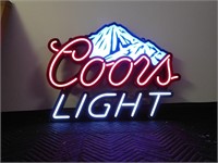 Coors Light Plastic Red, White, Blue Neon Light
