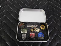 Tin of Assorted Collector Pins
