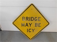 "Bridge May Be Icy" Sign-3'H x 3'W