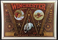 WINCHESTER AMMO METAL SIGN- GREEN BACK