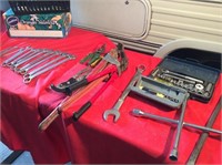 Tool lot with wrenches and more