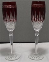 2pcs Waterford Fluted Claraden Champagne glasses
