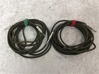2 Braided Guitar Cables, Black & Gold