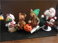 Vintage Annale Dolls. Scarecrow, Santa, Honey bee