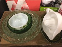 serving trays,juicer,fire king small bowl