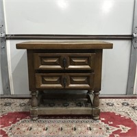 Solid Wood 2 Drawer End Table