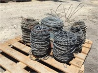 7 Partial Rolls of Barbed Wire on Pallet