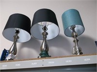 3 NICE BRUSHED STEEL LAMPS