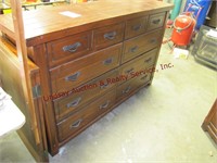 10 drawer wood dresser w/ mirror 68.5"x20"x44"