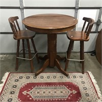 LOT 3 Pieces Wood Tall Bar Table Solid Wood