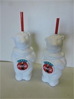 2 Coca-Cola Bear Drink Containers