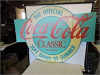 Double Sided Coca-Cola Cardboard Sign, 49" x 35"
