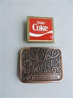 Coke & Schweppes Belt Buckles