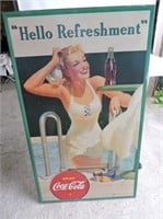Coca-Cola Poster, Laminated on Board, Dated 1942
