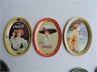 1973 Coca-Cola Miniature Trays, (3), 6" x 4 3/8"