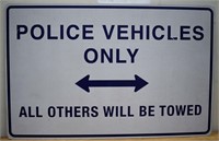 Police Parking Sign (Plastic) - 22" x 14"