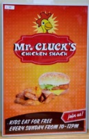 Mr. Cluck's Chicken Shack Poster Framed 36" x 24"