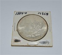 1884 O Morgan silver dollar, MS63