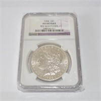 1904 P Morgan silver dollar, AU details rev