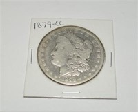 1879 CC Morgan silver dollar, good