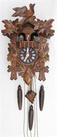 German Cuckoo Clock w/ Carved Birds & Leaves