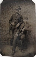 Antique Daguerreotype Photo of Two Men in Uniforms