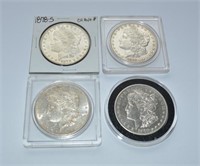 Choice (4) 1878 S Morgan silver dollar, all very