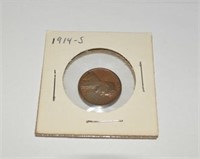 1914 S Lincoln wheat penny