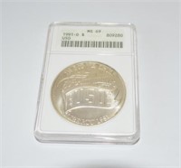 Graded 1991 D MS69 one dollar 50th Anniversary