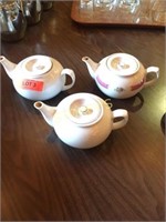 3 White Tea Pots