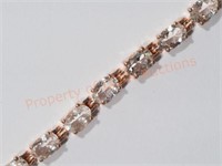 Sterling Silver Rose Morganite Bracelet