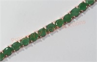 Sterling Silver Rose Emerald Tennis Bracelet