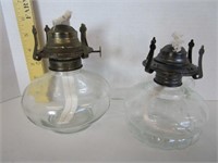 2 oil lamps; no chimneys