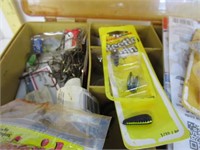 Fishing items; Plano box with hooks