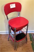 Red and chrome kitchen stool