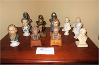 Collection of composer busts and music boxes
