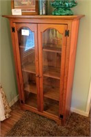 34" pine 2-door bookcase