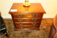 24" cherry miniature 4-drawer chest, 14" D x 21" H
