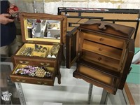 2 JEWELRY BOXES W/ CONTENTS