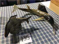 UNUSUAL CARVED FISH WATER BUFFALO HORN