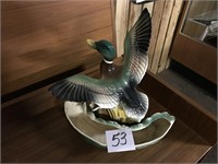 VINTAGE CERAMIC DUCK CONSOLE LAMP / PLANTER