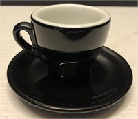 18 Black Espresso Mugs and 18 Saucers - Brand New