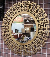 43 -NEW GOLD FRAMED ROUND MIRROR (246.00) FROM WMC