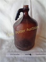 Early Brown Glass Gallon Jug w/Handle